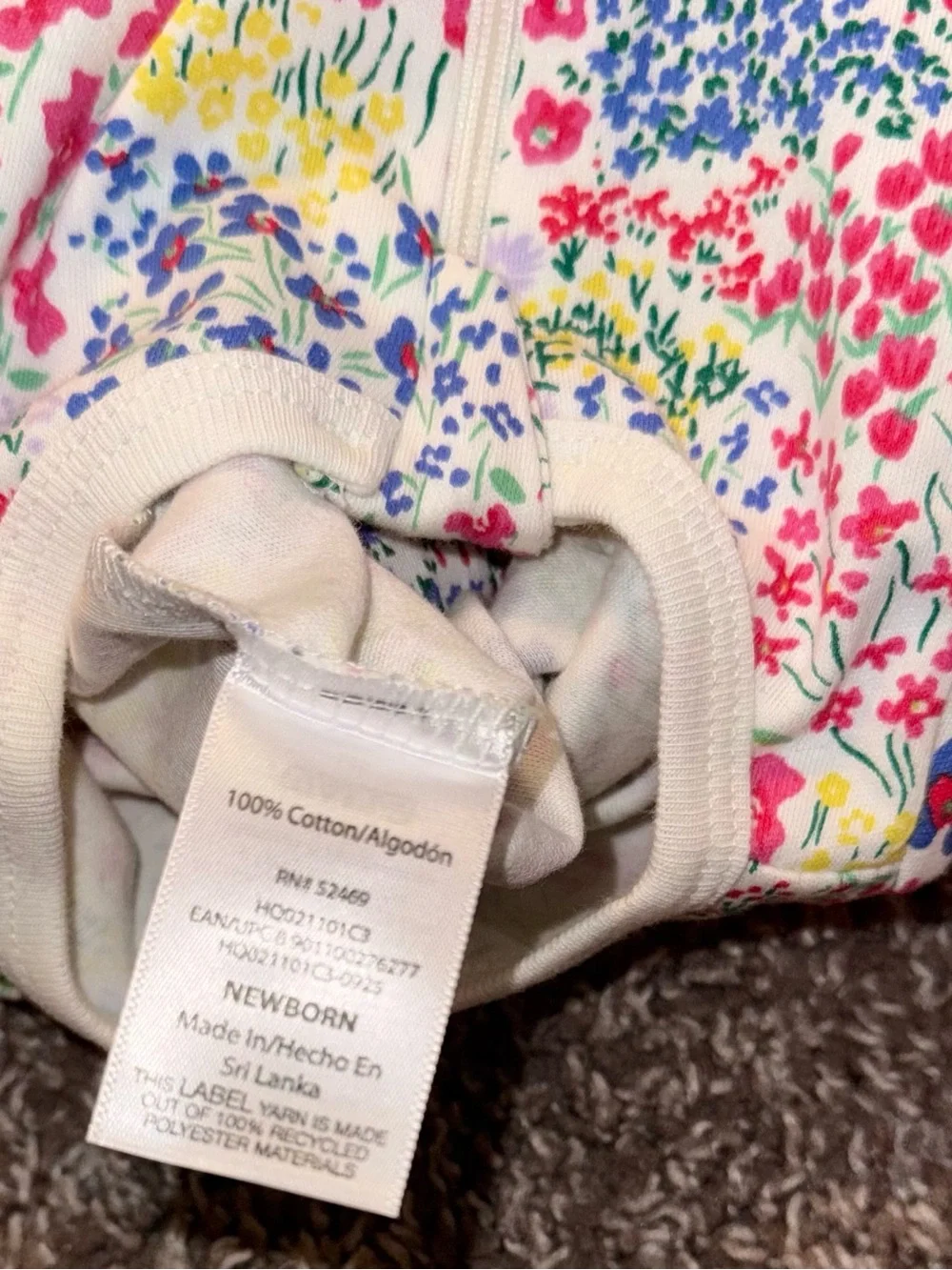 Wonder Nation Baby Girls’ Flower Sleeper